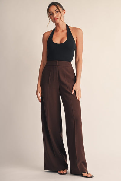 Billie Brown Tailored Wide Leg Pants - Image 3