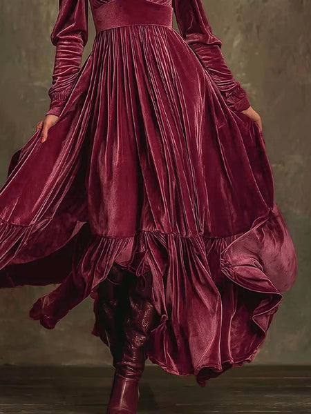 Ruffled Hem Long Sleeve Dress - Image 12