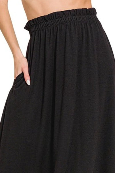 Zenana Paperbag Waist Midi Skirt With Pockets - Image 3