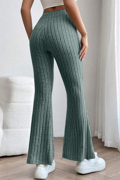Basic Bae Full Size Ribbed High Waist Flare Pants - Image 20