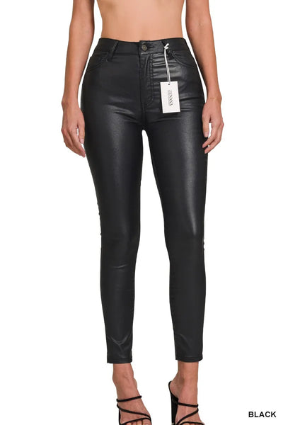 Zenana Faux Leather Stretch Skinny Pants - Image 3