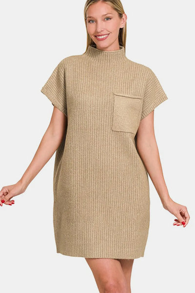 Zenana Short Sleeve Sweater Mini Dress - Image 3