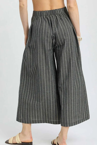 Umgee Pinstripe Crop Palazzo Pants - Image 3