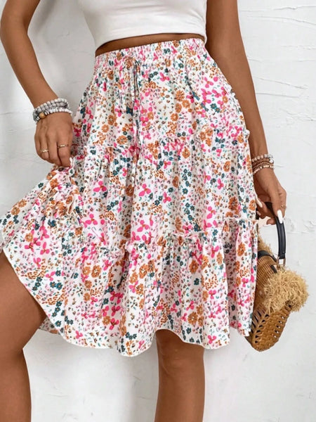 Floral Print Midi Skirt - Image 9