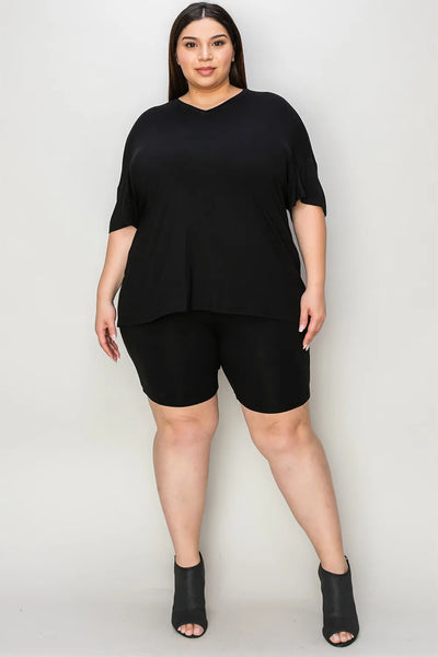 Basic Bae Bamboo Full Size V-Neck Drop Shoulder T-Shirt and Shorts Set - Image 23