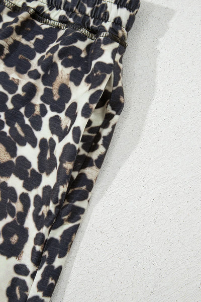 Leopard Round Neck Top and Shorts Set - Image 8