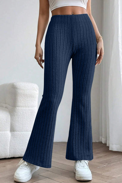 Basic Bae Full Size Ribbed High Waist Flare Pants - Image 11