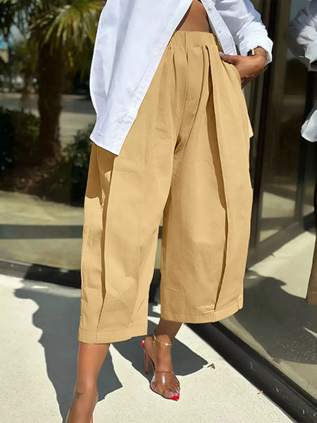 Wide Leg Pleated Detail Pants - Image 16