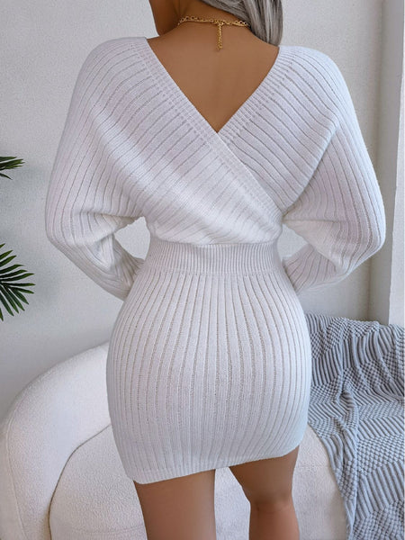 Rib-Knit Dolman Sleeve Sweater Dress - Image 2
