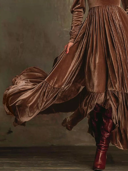 Ruffled Hem Long Sleeve Dress - Image 10