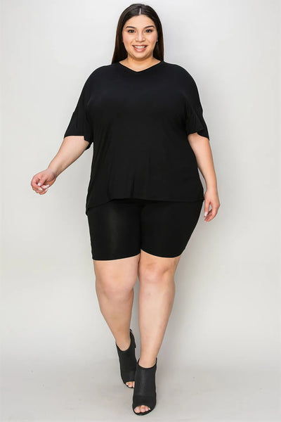 Basic Bae Bamboo Full Size V-Neck Drop Shoulder T-Shirt and Shorts Set - Image 24