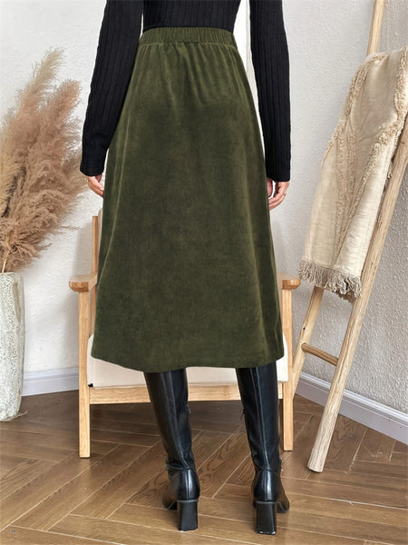 Pocketed Back Elastic Waist Skirt - Image 2