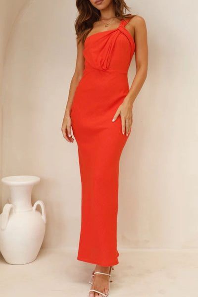 Ruched Single Shoulder Maxi Dress - Image 2