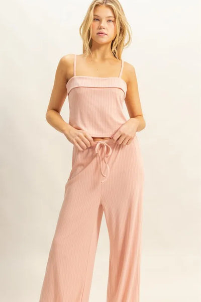 HYFVE Rib Knit Cami Top and Pants Set - Image 2
