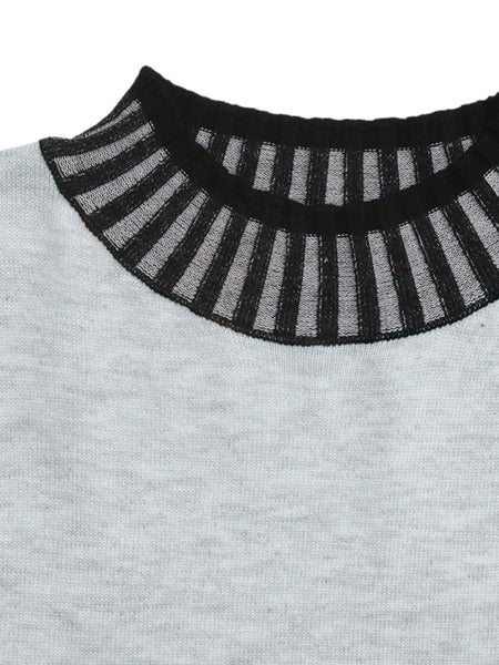 Striped Trim Tie Waist Sweater Dress - Image 7