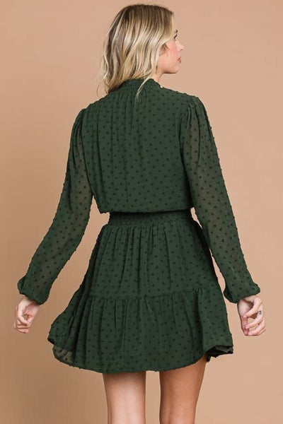 Culture Code Swiss Dot Smock Neck Mini Dress with Pockets - Image 2