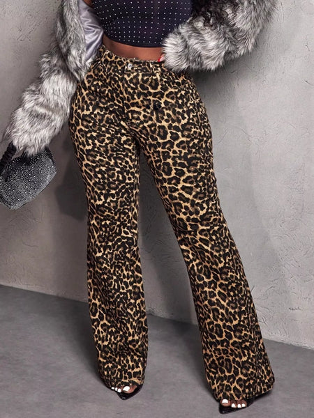 Leopard Wide Leg Pants - Image 2