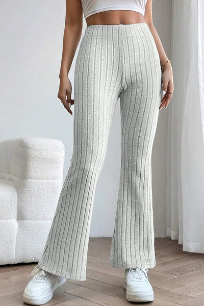 Basic Bae Full Size Ribbed High Waist Flare Pants - Image 23
