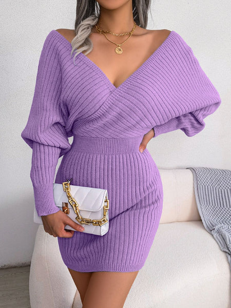 Rib-Knit Dolman Sleeve Sweater Dress - Image 6