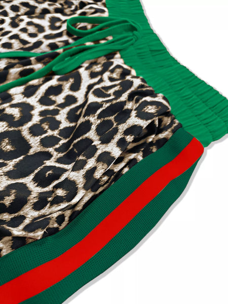 Leopard Round Neck Top and Pants Two-Piece Set - Image 5