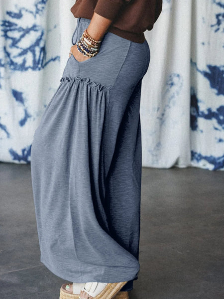 Casual Wide Leg Drawstring Pants - Image 4