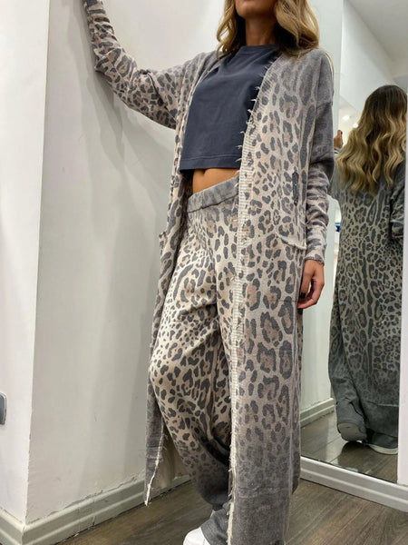Long Sleeve Longline Outerwear and Pants Set - Image 2