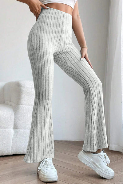 Basic Bae Full Size Ribbed High Waist Flare Pants - Image 25