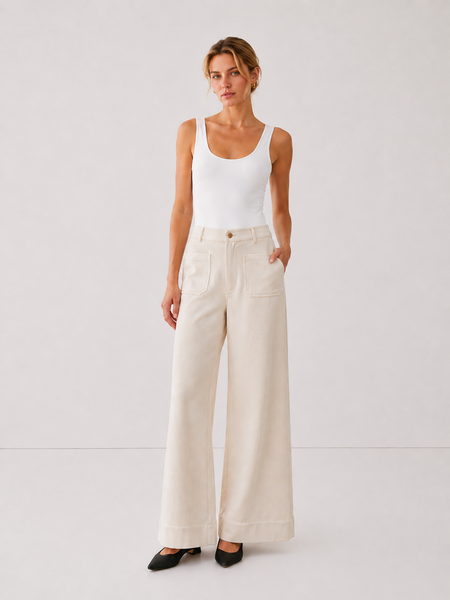 Faux Suede Wide Leg Pants