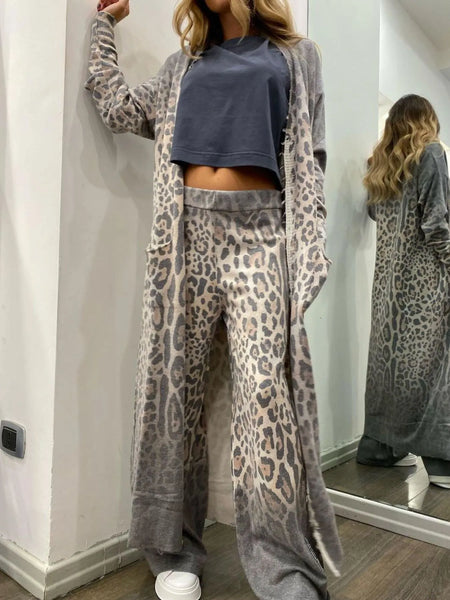 Long Sleeve Longline Outerwear and Pants Set - Image 3