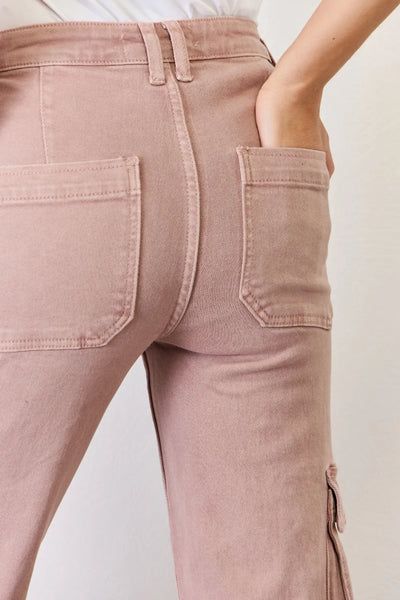 RISEN Full Size High Rise Cargo Wide Leg Jeans - Image 4