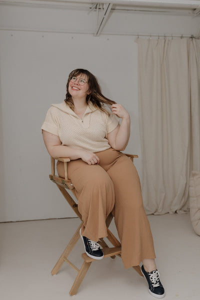 High Waisted Pleated Wide Leg Pant - Image 5