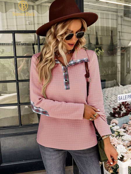 Blue Zone Planet | Plaid Panel Zip Long Sleeve Top - Image 5
