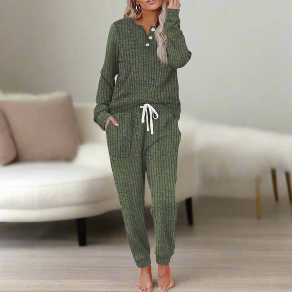 Joraeen | Women's Knit Lounge Set, Two Piece Matching Loungewear – Black - Image 8