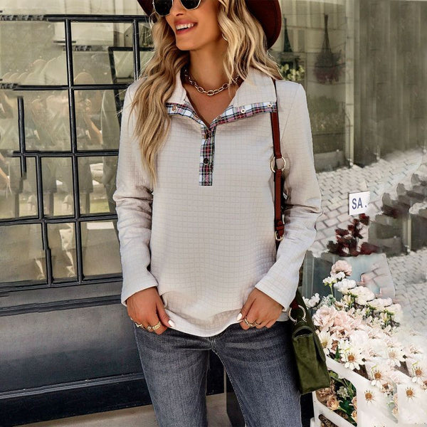 Blue Zone Planet | Plaid Panel Zip Long Sleeve Top - Image 12